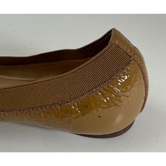 Tory Burch Caroline 2 Ballet Flats Tan Beige Patent Leather Ballerina Shoes 7 7M - Picture 9 of 16